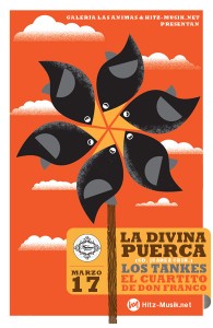 La Divina Puerca (Cd. Juárez), Los Tankes y El Cuartito de Don Franco este Sábado 17 de Marzo @ Galería Las Ánimas