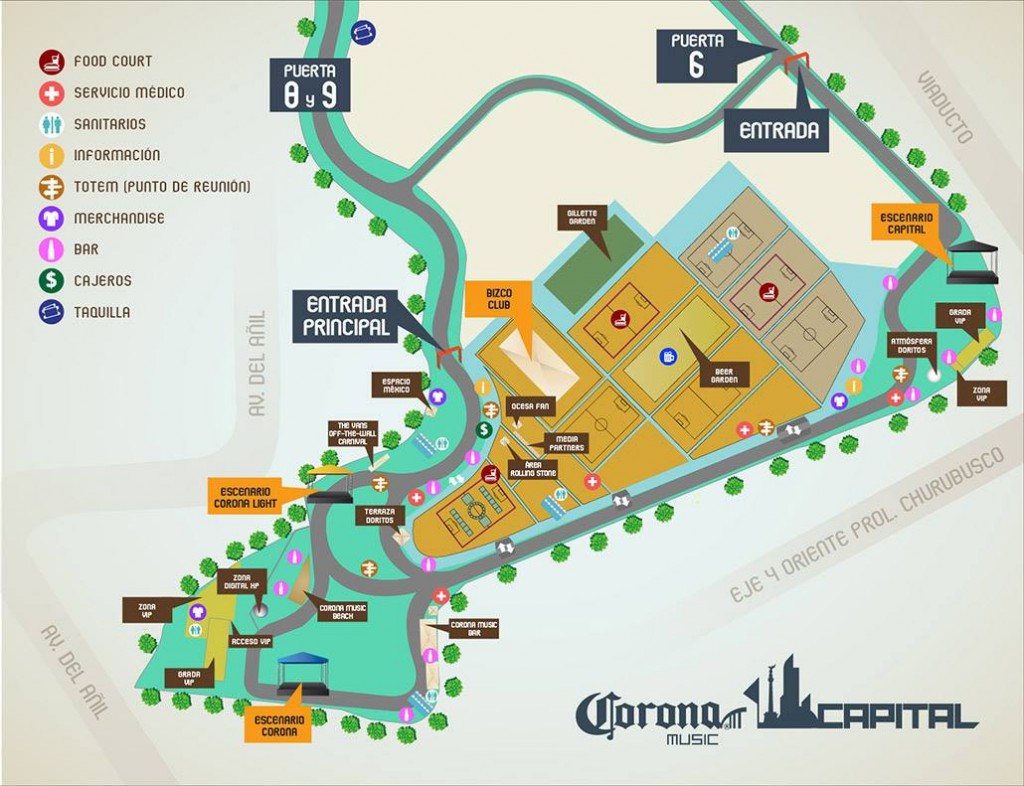 Mapa oficial del Corona Capital 2013