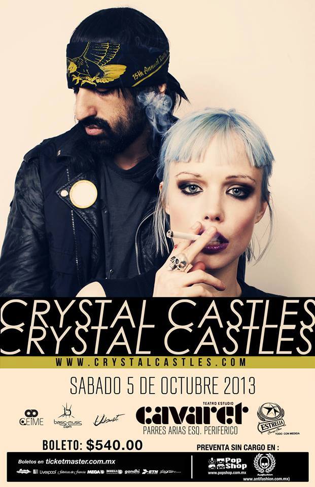 Crystal Castles este sábado 5 de octubre @ Teatro Cavaret (Guadalajara, Jal.)