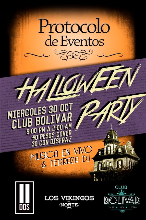 Halloween Party este miércoles 30 de octubre @ Club Bolívar