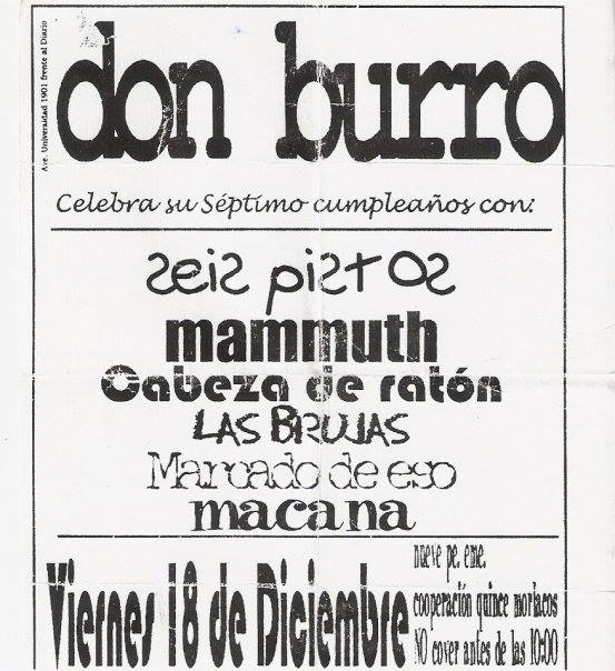 Flyer del Don Burro del pasado