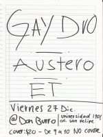 Gay Duo, Austero y & (et) este viernes 27 de diciembre @ Don Burro Foro Cultural