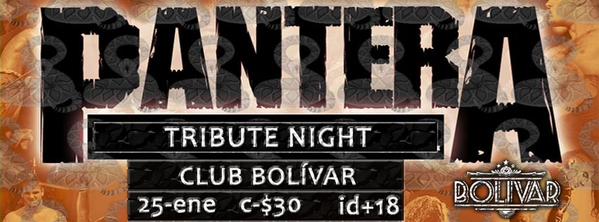Pantera Tribute Night este sábado 25 de enero @ Club Bolívar