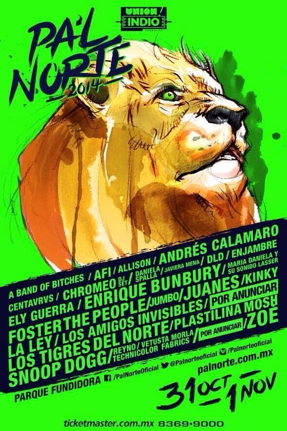 Cartel oficial del Pa’l Norte Rock Fest 2014